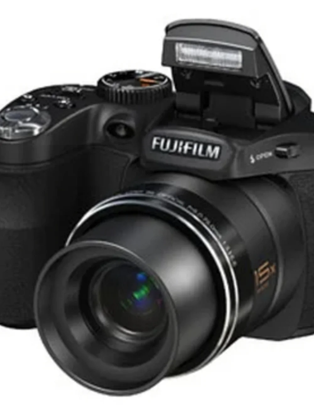 Fujifilm Black Bridge Camera with Built-In Flash